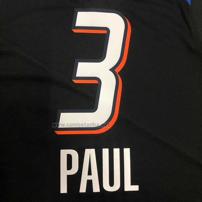 Camiseta Oklahoma City Thunder Chris Paul #3 Ciudad 2020-21 Negro